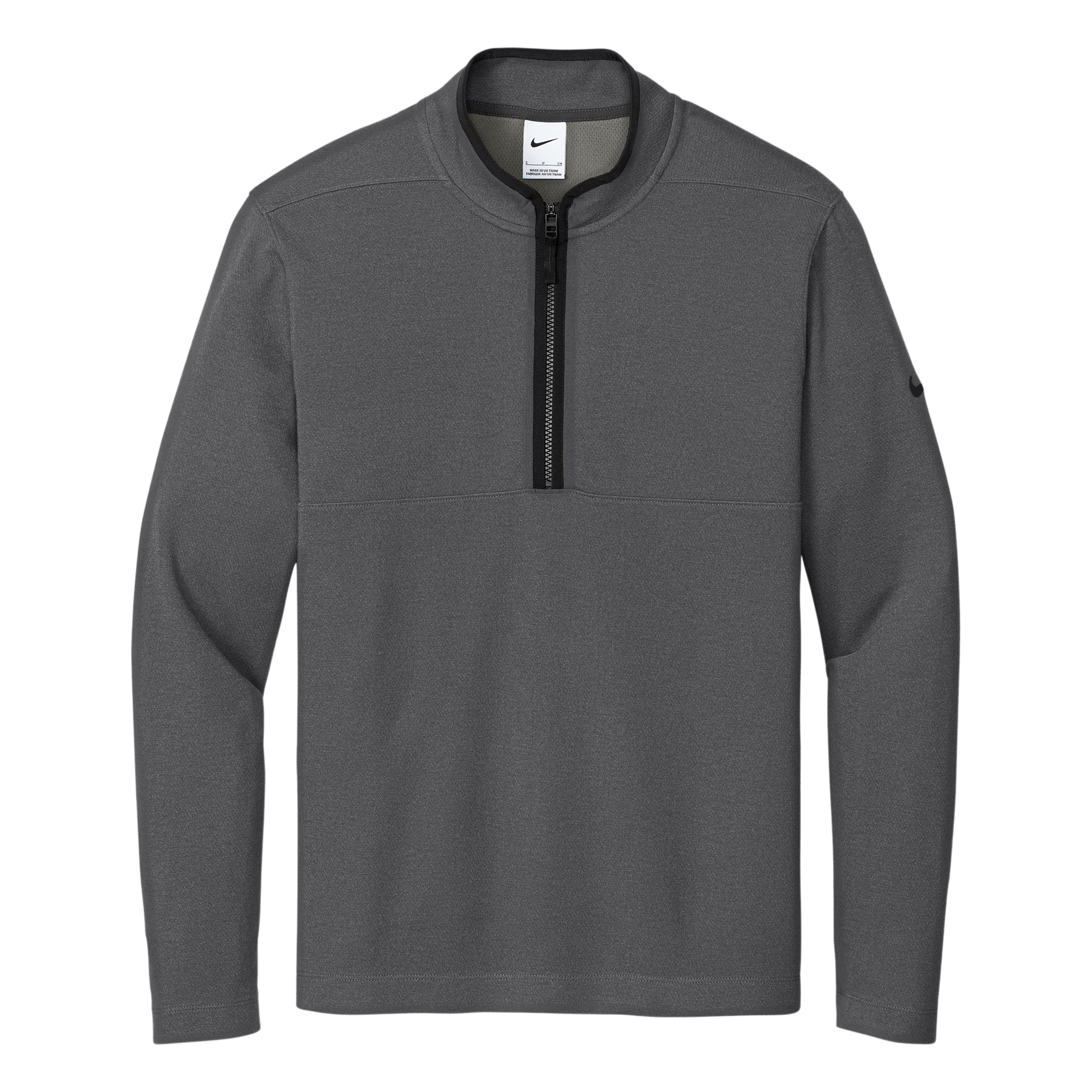 Textured 1/2-Zip Cover-Up